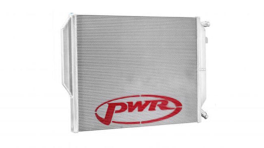 PWR A90 Supra 42mm Performance Heat Exchanger front view for Toyota Supra 2019+, enhancing performance and cooling.