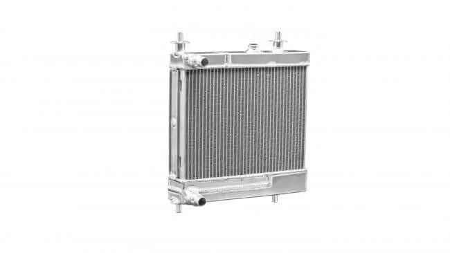 PWR A90 Supra 42mm performance auxiliary radiator, handcrafted for efficient cooling and direct OEM replacement.