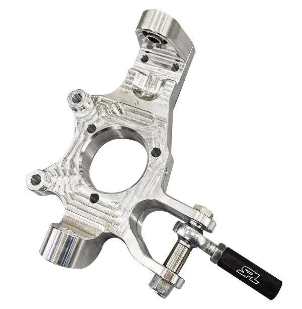 Louis Giglotti Racing C5/C6 drop spindle, adjustable design for C5 and C6 Corvettes, lightweight aluminum construction.