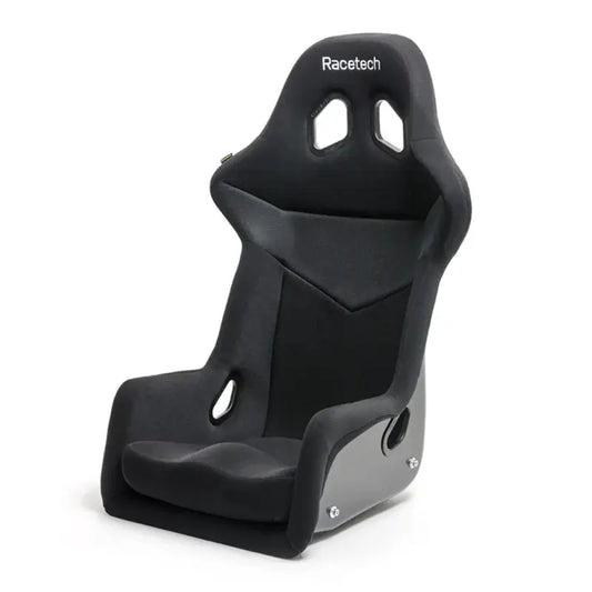 Racetech 4100 standard-sized black fiberglass race seat with ergonomic design for optimal comfort and fit.
