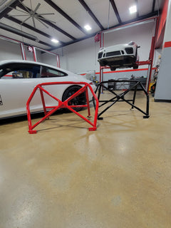 WPM 991 Clubsport Half Cage in red, showcasing ultra tight fitment and superior design for racing applications.