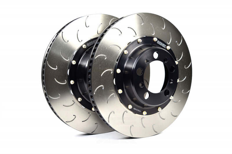 AP Racing 2-piece Competition J Hook disc pair for 991 GT3/RS and 718 GT4/Spyder RS, featuring enhanced airflow and durability.